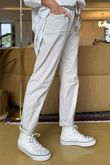 Made in Italy Luxury Smooth Magic Trouser Stone 